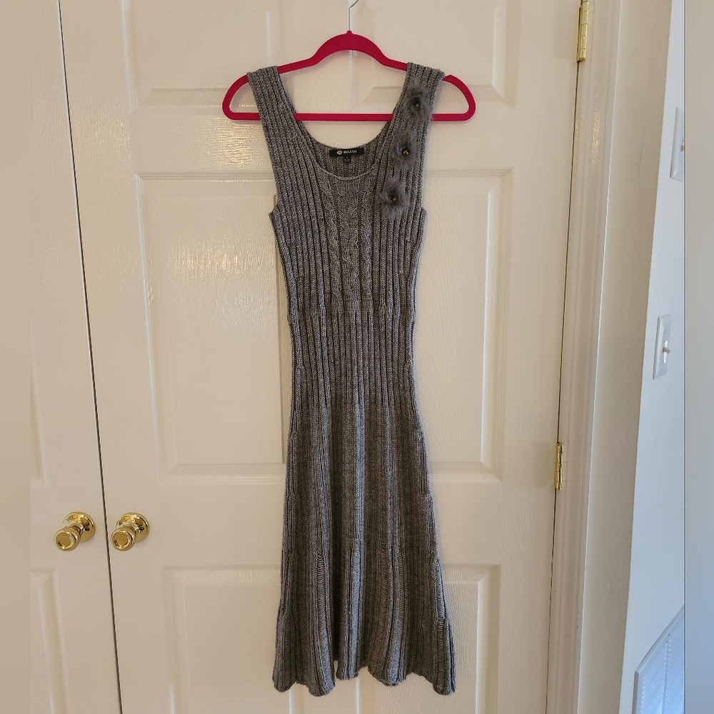 Midi length sweater dress